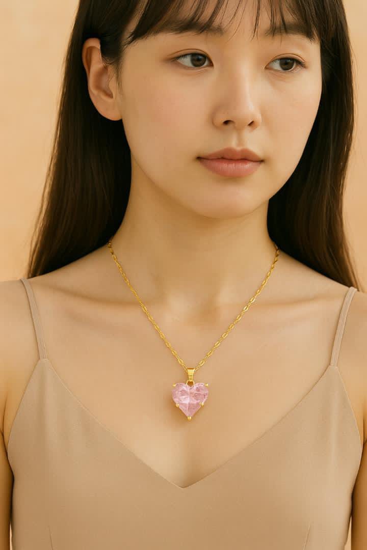 ROSE PINK CRYSTAL HEART