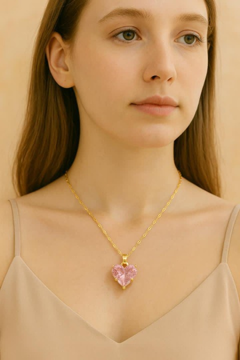 ROSE PINK CRYSTAL HEART