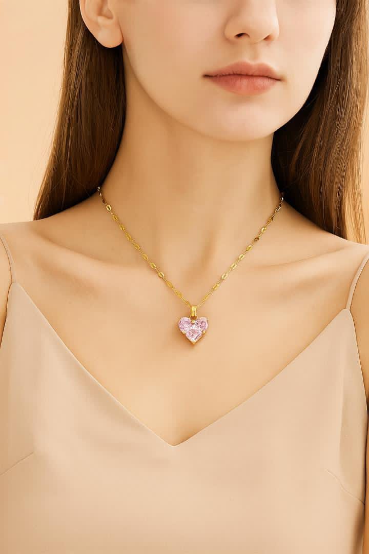 ROSE PINK CRYSTAL HEART