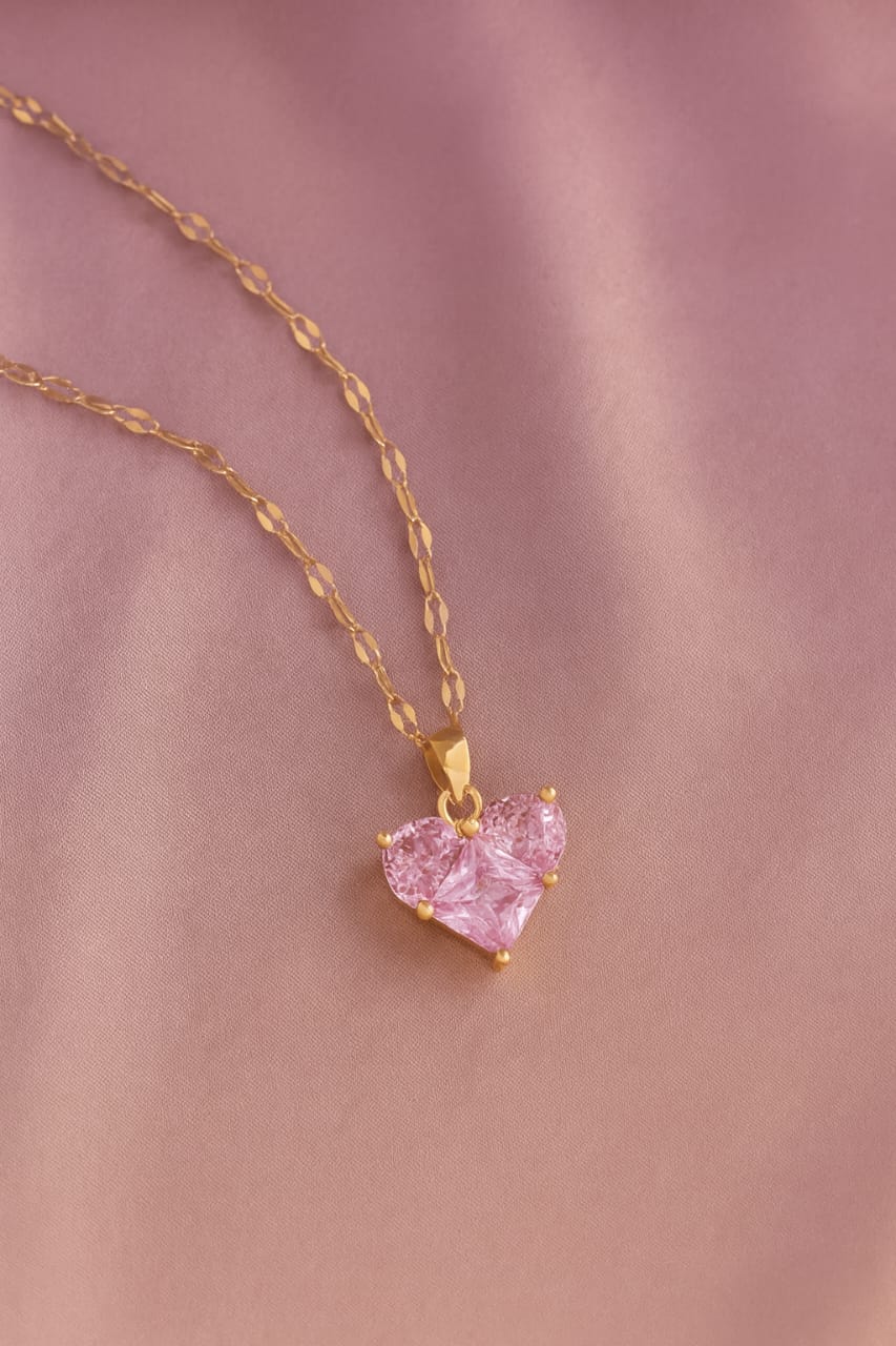 ROSE PINK CRYSTAL HEART
